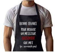 Tablier de cuisine - Homme - Noir - Coton résistant - Impression bretonne