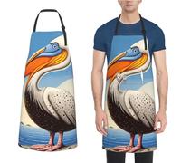 Tablier De Cuisine Homme Pélicans Oiseaux 52X72Cm Serveurs Tablier | Etanche Chef Tabliers Doux Tablier de barbecue pour école Grill Barbecue