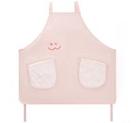 Tablier de cuisine imperméable à manches longues avec essuie-mains, bavoir de cuisine hydrofuge avec poches en polaire corail doux, sangle de cou réglable pour homme et femme, crème (D)