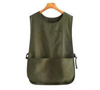 Tablier de Cuisine Imperméable en Taslon avec Poches(Dark Green) | Conception chef pro, coutures renforcées anti-effilochage, , protection maximale vêtements