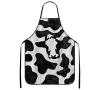 Tablier de cuisine imprimé vache pour adulte, motif animal noir et blanc, tablier de cuisine pour adulte, tablier de cuisine pour barbecue, jardinage, chef, noir/blanc, 24x31 Inch