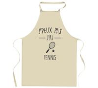 Tablier de cuisine j'ai tennis J'peux pas | Cadeau Original pour passionnés Vêtement Blouse de protection Barbecue Jardinage Tablier de Travail Tâches ménagères