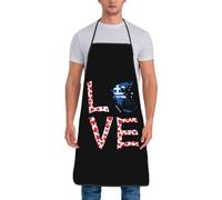 Tablier De Cuisine J'Aime La Carte Et Le Drapeau De La Grèce Nouveauté Serveurs Tablier Inaltérable Tabliers De Cuisine Pour Serveurs École Boulanger 52X72Cm