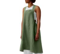Tablier de cuisine japonais lin et coton 90x103 cm collection MATTIS vert mousse