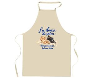 Tablier de Cuisine La danse de salon, toujours une bonne idée | Coton 90 × 60 cm Cou Ajustable Nouage dans le Dos | Pâtisserie Barbecue Atelier | Cadeau Danseur Danseuse Homme Femme Fête des Pères