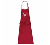 Tablier de cuisine Le coq français - 100% coton bio - Imprimé en France - Cadeau Animaux French Touch original rigolo (Rouge)