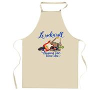 Tablier de Cuisine Le rock'n'roll, toujours une bonne idée | Coton 90 × 60 cm Cou Ajustable Nouage dans le Dos | Pâtisserie Barbecue Atelier | Cadeau Danseur Danseuse Homme Femme Fête des Pères