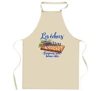 Tablier de Cuisine Les échecs, toujours une bonne idée | Coton 90 × 60 cm Cou Ajustable Nouage dans le Dos | Pâtisserie Barbecue Atelier | Cadeau Joueur et Joueuse D'Échecs Homme Femme Fête des Pères