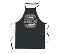 Tablier de Cuisine Noir Pauline Déesse Légende - Cadeau Femme, Barbecue, Jardinage, Tâches ménagères
