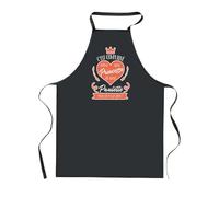 Tablier de Cuisine Noir Pauline Princesse - Cadeau Femme, Barbecue, Jardinage, Tâches ménagères