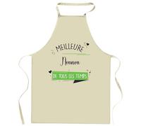 Tablier de cuisine Nounou Meilleure de tous les temps | Cadeau Original Humour pour Cuisinière Vêtement Blouse de protection Barbecue Jardinage Tablier de Travail Tâches ménagères
