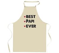 Tablier de cuisine PAPI Best Ever | Cadeau Fête des Grands-Pères Papi Cuisinier Vêtement Blouse de protection Barbecue Jardinage Tablier de Travail Tâches ménagères