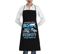 Tablier De Cuisine Parfois, Je Reste À L'Intérieur, Il Y A Trop De Monde Dehors. Tablier De Barbecue Imperméable Drôle Chef Tabliers, pour Fête des Mères, Cuisson, Café, 52x72cm