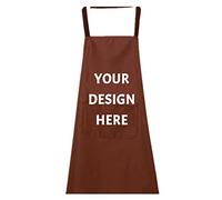 Tablier de cuisine personnalisé Personnalisé Votre Design Texte Logo Tabliers Femmes Hommes, marron, taille unique