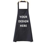 Tablier de cuisine personnalisé Personnalisé Votre Design Texte Logo Tabliers Femmes Hommes, noir, taille unique