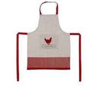 Tablier de cuisine Poulette - L 60 x l 80 cm - Gris et rouge Multicolore G