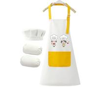Tablier de cuisine pour , blouse d'art réglable pour garçons et filles de 2 à 12 ans, tablier de peinture pour pour cuisiner, cuisiner en classe, imperméable pour jeunes , blanc