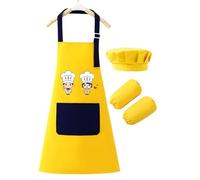 Tablier de cuisine pour enfants, blouse d'art réglable pour garçons et filles de 2 à 12 ans, tablier de peinture pour enfants pour cuisiner, cuisiner en classe, imperméable pour jeunes enfants, Jaune