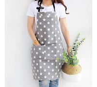 Tablier de cuisine pour femmes, tablier de cuisine pour chefs avec deux grandes poches Tablier pour adultes en toile de coton à motif d'étoile pour la maison, le restaurant, le barbecue, le jardin