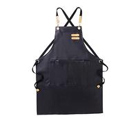 Tablier Cuisine PU Cuir Tablier de coiffure Tablier Chef Tablier Cuisine Salon Coiffeur Poche de courroie réglable polyvalente Tablier (Color : Black, Size : OneSize)