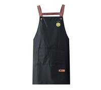 Tablier de cuisine réglable - 1 pièce imperméable style H 2 poches noir pour chef et barbecue PIQUET D'ATTACHE