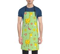 Tablier de cuisine réglable avec 2 poches, motif girafes de safari, tablier de cuisine, tablier de chef tablier de barbecue, tablier de dessin pour homme et femme