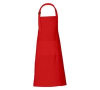 Tablier de cuisine rouge pour hôtel restaurant et maison coton avec poche et sangle de cou réglable - 68cm x 88cm