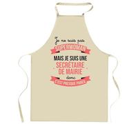 Tablier de cuisine Secrétaire de Mairie Superwoman | Cadeau Original Humour pour Cuisinière Vêtement Blouse de protection Barbecue Jardinage Tablier de Travail Tâches ménagères