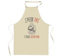 Tablier de cuisine signe scorpion J'peux pas | Cadeau Original Fan d'Astrologie pour passionnés Vêtement Blouse de protection Barbecue Jardinage Tablier de Travail Tâches ménagères