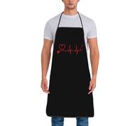 Tablier De Cuisine Stéthoscope Battements De Cœur Médecin Infirmière Inaltérable Tablier Pour Chef Doux Tabliers De Cuisine Pour Boulanger Barbecue Serveurs 52X72Cm