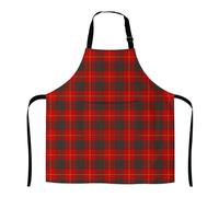 Tablier de cuisine unisexe 73,7 x 68,6 cm, tablier de chef réglable avec 2 poches pour cuisine, pâtisserie, grillades, jardinage, Tartan Clan Cameron, taille unique