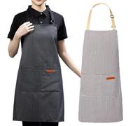 Tablier de cuisine, vêtements pour tâches ménagères avec ceinture à la taille, tablier de chef avec 2 grandes poches - pour cuisiner, jardin, peinture, lave-vaisselle, femme, homme, serveur,