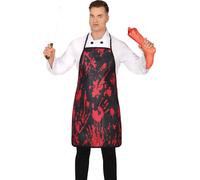 Tablier de Cuisinier Halloween Rouge Sang Horreur Accessoire Cuisine Costume d'épouvante Fête Décor Nuit Hantée Chair de poule Unique Effrayant Drôle Scène Tour, Couleur : Rouge