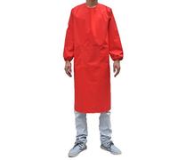 Tablier de cuisinier pour adultes à manches longues. Tablier imperméable pour boucher, artiste, polyester & polyester mélangé, Red, Taille M