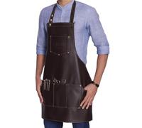 Tablier de imperméable en cuir synthétique | Fournitures ménagères pour magasins professionnels, fleuristes, coloristes, barbe, coupe de barbe, café, Refer to description