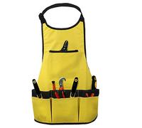 Tablier de jardin en tissu Oxford épais Discoball, multifonction, imperméable et résistant à l’usure pour outils de jardin pour femmes et hommes (jaune)