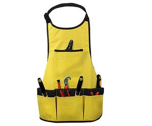 Tablier de jardin en tissu Oxford épais Discoball, multifonction, imperméable et résistant à l’usure pour outils de jardin pour femmes et hommes (jaune)