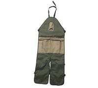 Tablier de Jardinage en Tissu Oxford 600D imperméable, Long et réglable, Protection des Jambes avec Plusieurs Poches pour la cueillette, la, Les travaux en extérieur (Vert avec Poches Kaki)