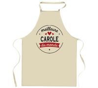 Tablier de la Meilleure Carole du monde 1- Apron - Idée Cadeau Tablier Personnalisable Anniversaire Fête Original Famille Travail Départ Collègue Retraite Noël.