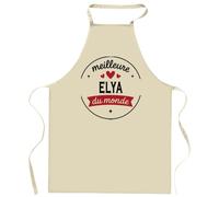 Tablier de la Meilleure Elya du monde 1- Apron - Idée Cadeau Tablier Personnalisable Anniversaire Fête Original Famille Travail Départ Collègue Retraite Noël.