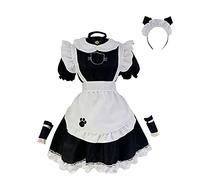 Tablier de l'anime French Maid : robe gothique Lolita pour femme sexy costume de carnaval volants volants cosplay costume manches bouffantes steampunk robe en dentelle adulte pour mascarade chat