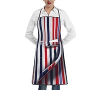 Tablier de poche polyvalent pour adulte Motif rayures Rouge/bleu/blanc/gris, blanc, taille unique