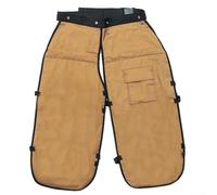 Tablier de protection robuste pour tronçonneuse, protège-tibias anti-coupures avec taille réglable pour travaux en plein air (camel)