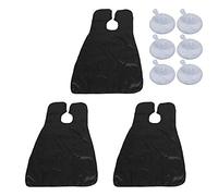 Tablier de rasage de la barbe étanche 3PCS Set Tools de coiffure en taffetas en polyester confortable pour hommes Home Barber Utilisation 43.3x29.5in (Noir)