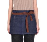 Tablier de serveuse en denim avec 3 poches réglables pour le jardinage, le jardinage, la demi-chef avec longue sangle pour femme, bistrot, restaurant, travail, cuisine, 58,4 x 28,9 cm, bleu jean, 29 x