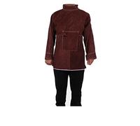Tablier de soudage en cuir avec manche, veste tablier manteau long, robuste(Brown,XX-Large)