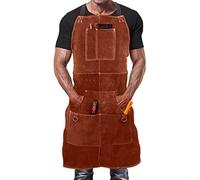 Tablier de soudage en cuir robuste avec 6 poches de rangement, résistant à la chaleur, protection contre les flammes pour atelier de soudage