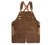 Tablier de soudage industriel pour le travail du bois et le jardinage, tablier de travail en toile épaisse robuste avec fond fendu et pour une disposition durable multi-poches (camouflage)