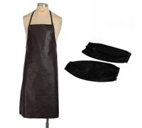 Tablier de soudeur en cuir synthétique de qualité professionnelle avec manchon de protection adapté pour la menuiserie, le soudage et les travaux industriels