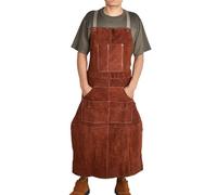 Tablier De Soudeur Extra Long En Peau De Vache, Manteau De Soudure Résistant À La Chaleur Et À La Flamme Pour Hommes Et Femmes Marron, Approx.115*65cm